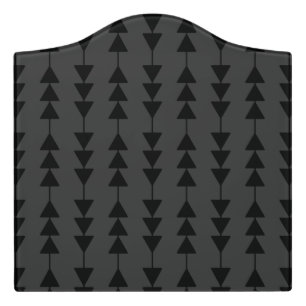 Modern & Stylish Black Hanging Triangles on Smoky Door Sign