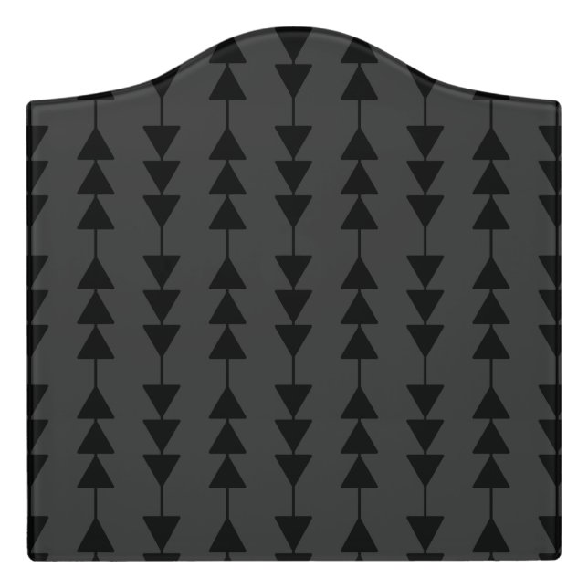 Modern & Stylish Black Hanging Triangles on Smoky Door Sign (Large Crest Front)