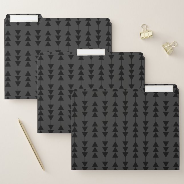 Modern & Stylish Black Hanging Triangles on Smoky File Folder (Set)