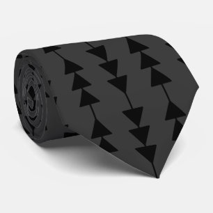 Modern & Stylish Black Hanging Triangles on Smoky Neck Tie