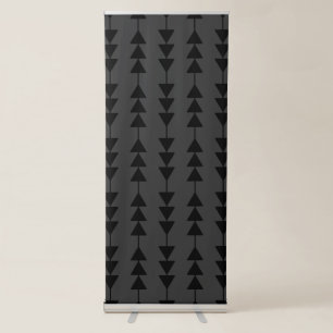 Modern & Stylish Black Hanging Triangles on Smoky Retractable Banner