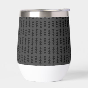 Modern & Stylish Black Hanging Triangles on Smoky Thermal Wine Tumbler