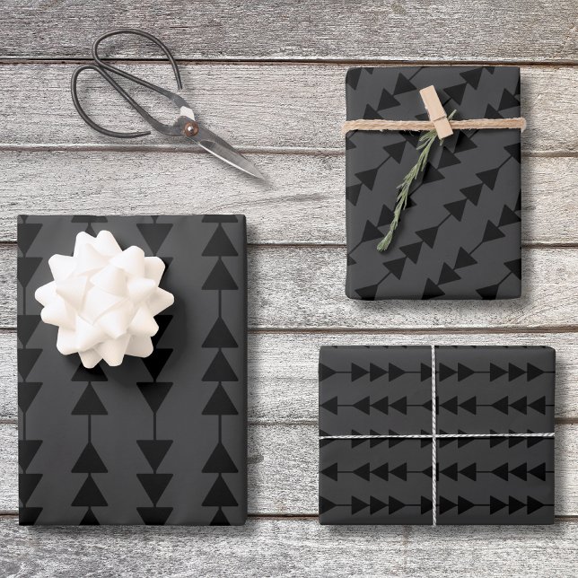 Modern & Stylish Black Hanging Triangles on Smoky Wrapping Paper Sheets (Creator Uploaded)