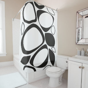 Modern Stylish Black White Abstract Pattern Shower Curtain