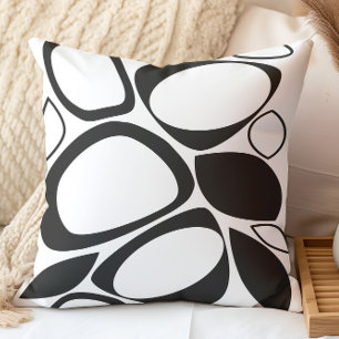 Modern Stylish Black White Abstract Pattern Throw Pillow