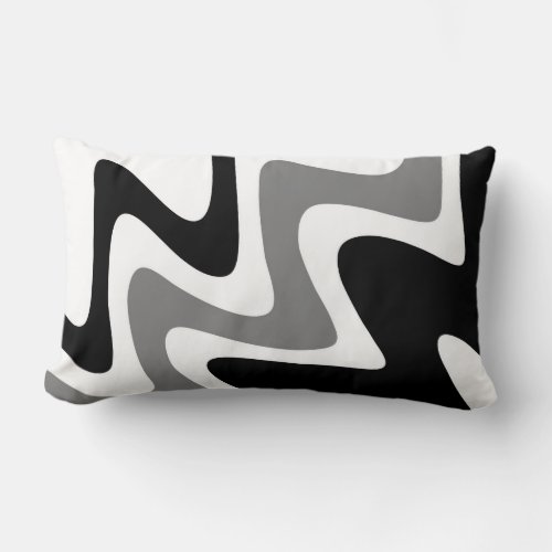 Modern Stylish Black White Gray Lumbar Pillow