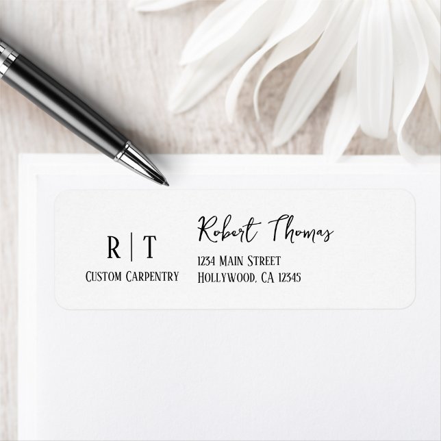 Modern Stylish Black White, Professional Business Label (Creator Uploaded)