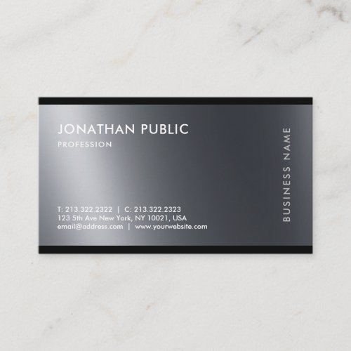 Modern Stylish Black White Professional Cool Plain Business Card