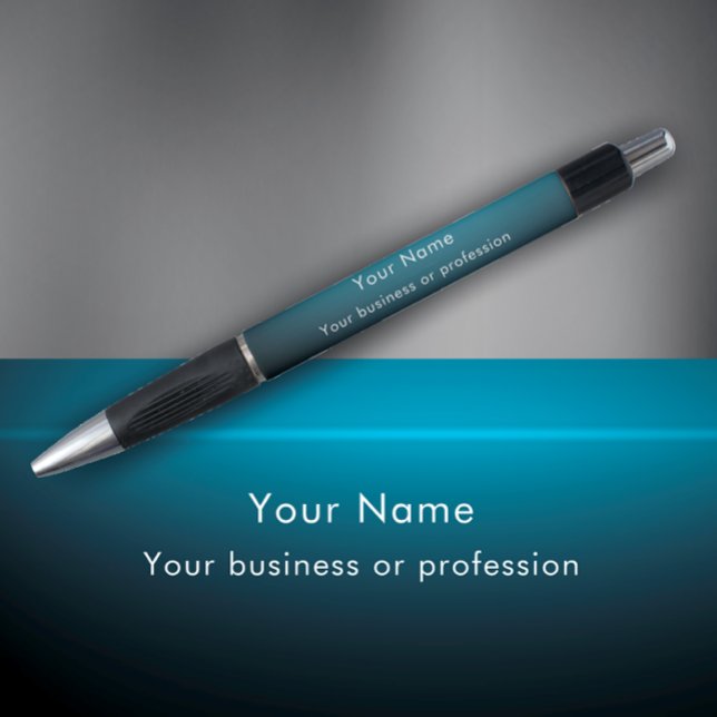 Modern Stylish Blue Custom Business Promotion Gift Pen (Personalize this unique stylish business promotional pen. Add your name and company details.)