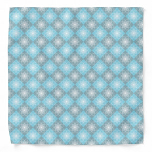 Modern & Stylish Blue & Gray Diamond Pattern Bandana