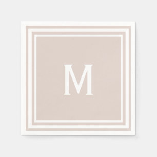 Modern Stylish Blush Custom Monogram Paper Napkins
