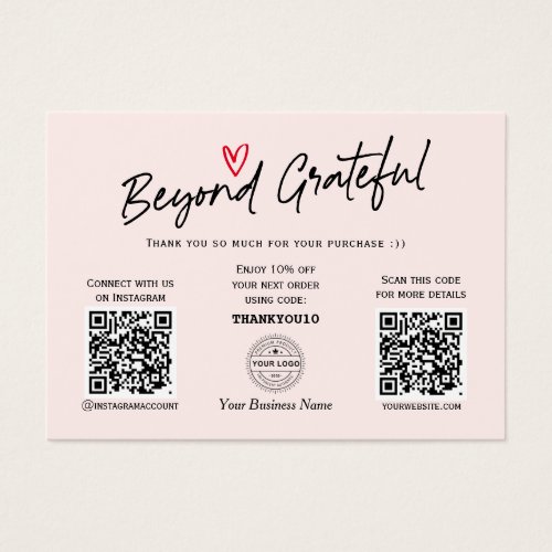 Modern Stylish Blush networking QR code gift card