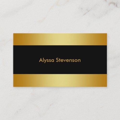 Modern Stylish Bold Gold and Black Striped Business Card