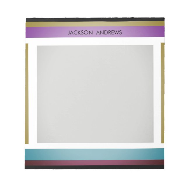 Modern Stylish Bold Personalized Name Notepad (Front)