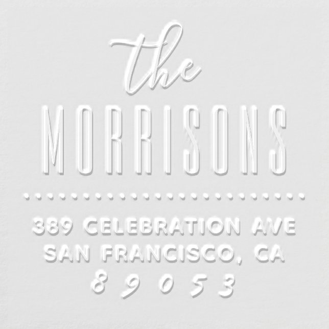 Modern Stylish Bold Script Name Return Address Embosser (Design)