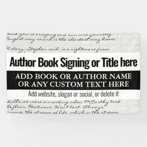 Modern Stylish Book Signing Author Book Text Banner