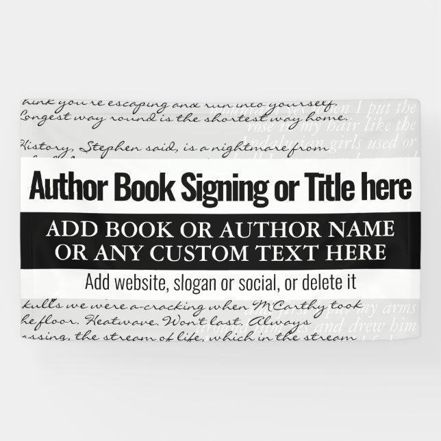 Modern Stylish Book Signing Author Book Text Banner (Horizontal)