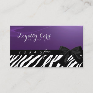 Modern Stylish,Bow,Zebra Print Loyalty Card