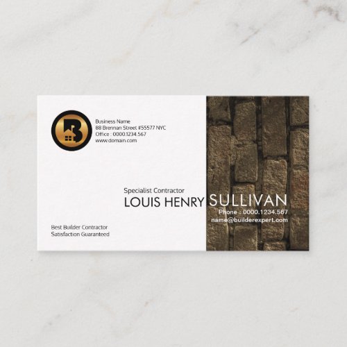 Modern Stylish Brick Wall Panel General Contractor Business Card
