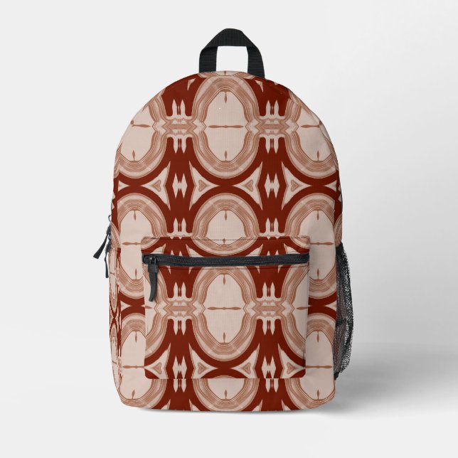 Modern stylish brown color classic design   pri printed backpack (Front)