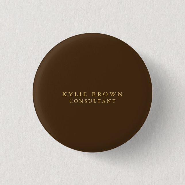Modern Stylish Brown Gold Professional Button (Front)