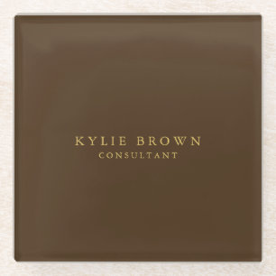 Modern Stylish Brown Gold Professional Glass Coaster