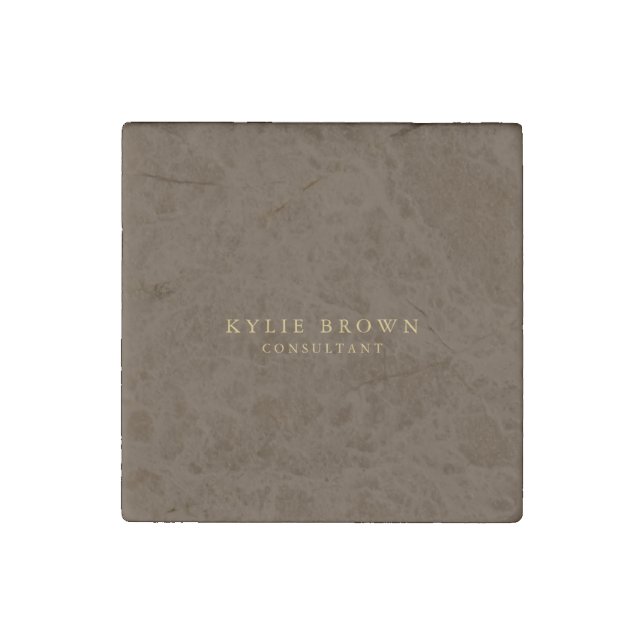 Modern Stylish Brown Gold Professional Stone Magnet (Front)