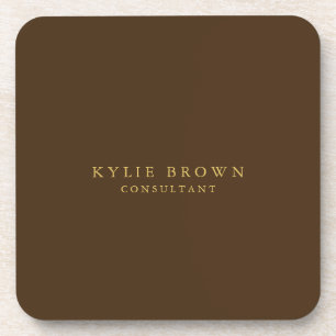 Modern Stylish Brown Gold Professional Trendy Beverage Coaster
