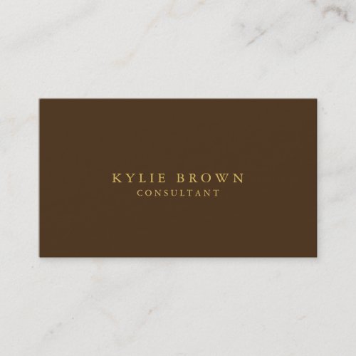 Modern Stylish Brown Gold Professional Trendy Business Card