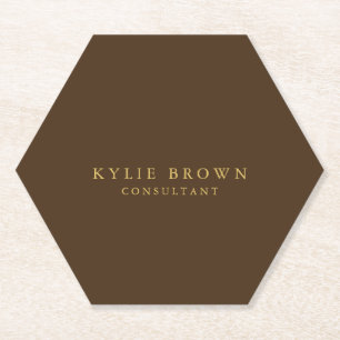 Modern Stylish Brown Gold Professional Trendy Paper Coaster