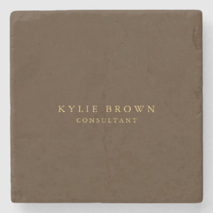 Modern Stylish Brown Gold Professional Trendy Stone Coaster