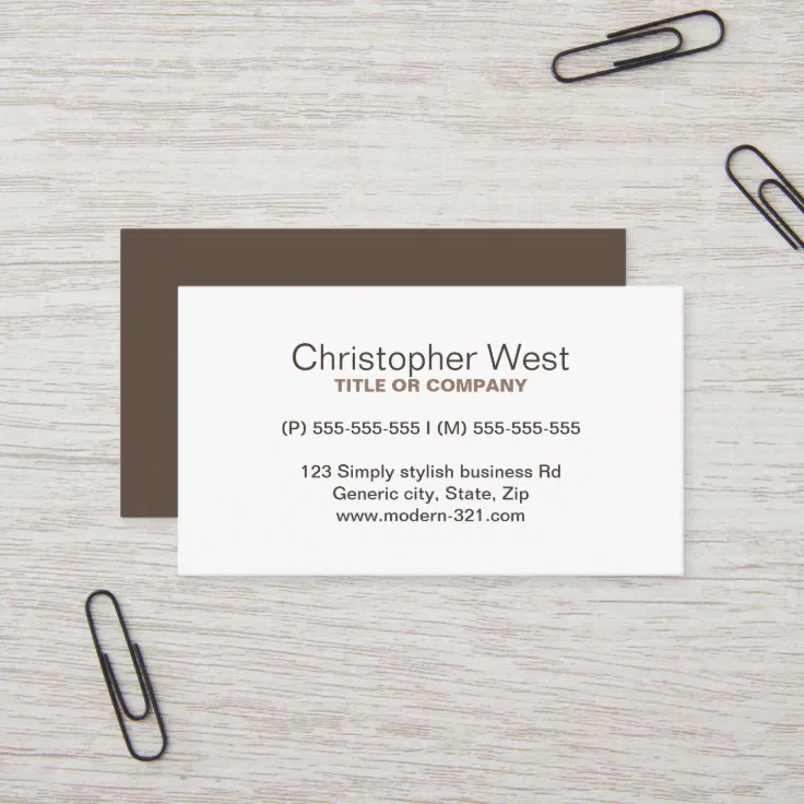 Modern stylish brown professional profile business card | Zazzle