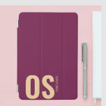 Modern Stylish Burgundy Monogram Initial Feminine iPad Mini Cover<br><div class="desc">This cover is designed to protect your iPad from dust and scratches. It is made of high-quality materials,  and is slim and lightweight for easy portability. The cover features a contemporary burgundy monogram design and an elastic strap closure to keep it secure.</div>
