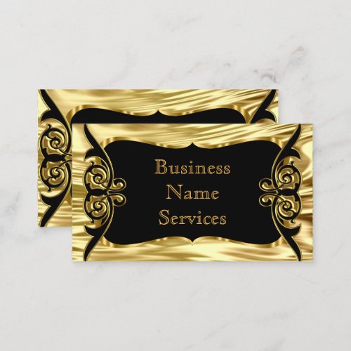 Modern Stylish Business Deco Gold Black Business Card