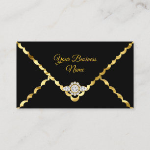 Modern Stylish Business Gold Black Diamond gem Card