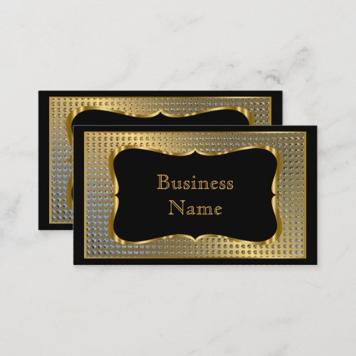 Modern Stylish Business Gold Black Metal Look Business Card
