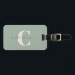 Modern Stylish Calligraphy Monogrammed Sage Green Luggage Tag<br><div class="desc">Modern Stylish Calligraphy Monogrammed Name in Sage Green Luggage Tag</div>