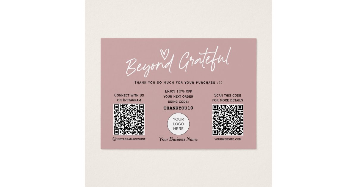 Modern stylish calligraphy QR code thank you card | Zazzle