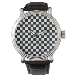 modern stylish checkered pattern watch