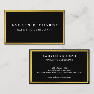 Modern stylish chic black and gold professional bu business card