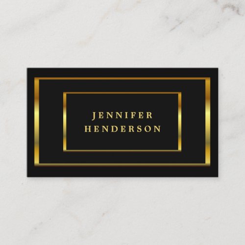 Modern stylish chic black and gold professional bu business card