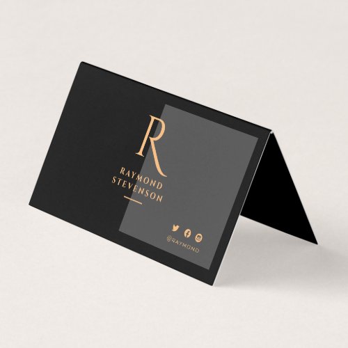 Modern stylish chic black and gold professional business card