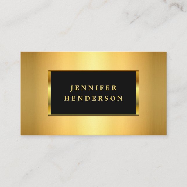 Modern stylish chic black and gold professional business card (Front)