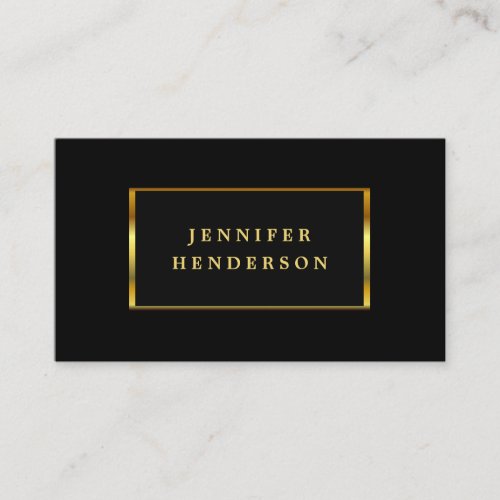 Modern stylish chic black and gold professional business card