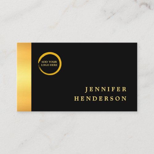 Modern stylish chic black gold professional logo business card
