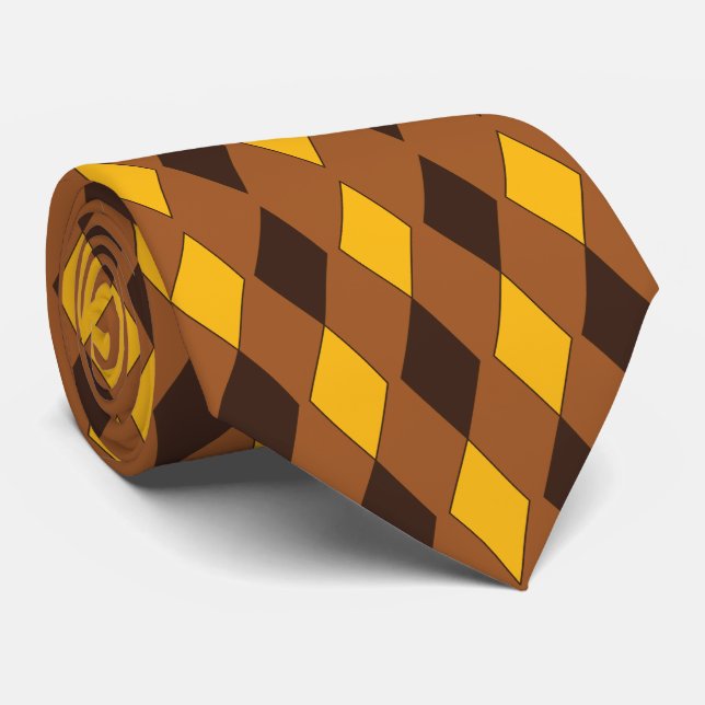 Modern Stylish Chic Diamond Pattern Neck Tie (Rolled)