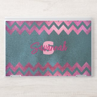 Modern Stylish Chic Pink And Gray Chevron