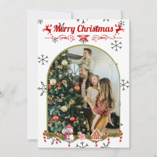 Modern Stylish Christmas Script Family Photo Holiday Card