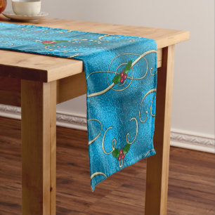 Modern & Stylish Christmas Swirls Short Table Runner