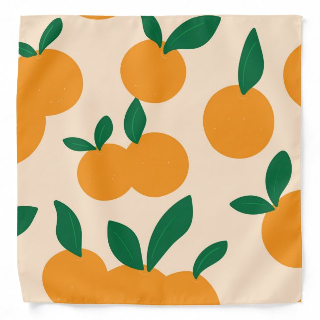 Modern Stylish Citrus Fruit Oranges Pattern Bandana (Front)